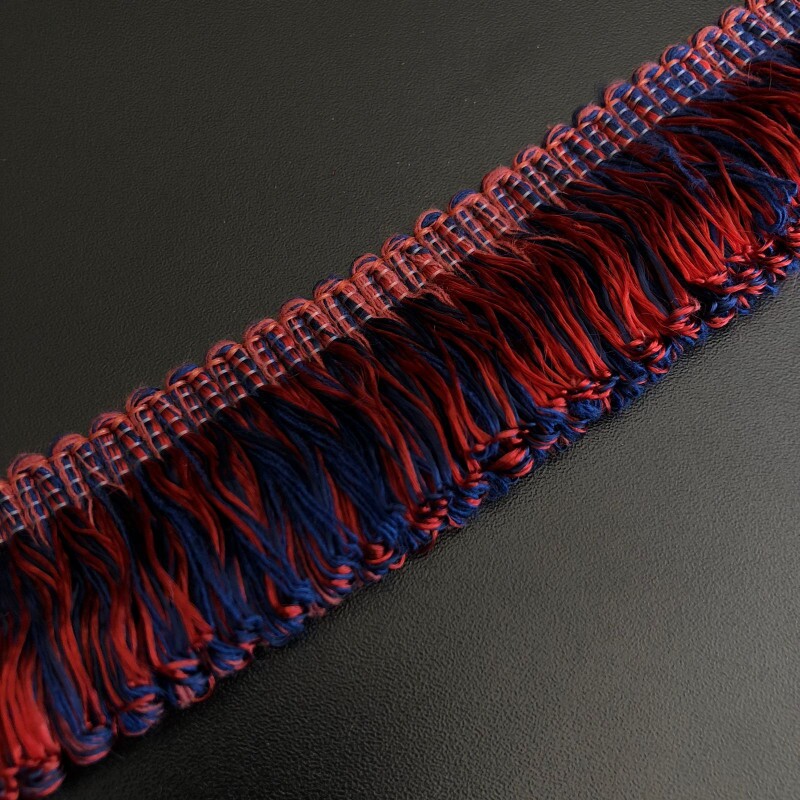 Franja Marabú - Marinho / Vermelho - 4 cm 